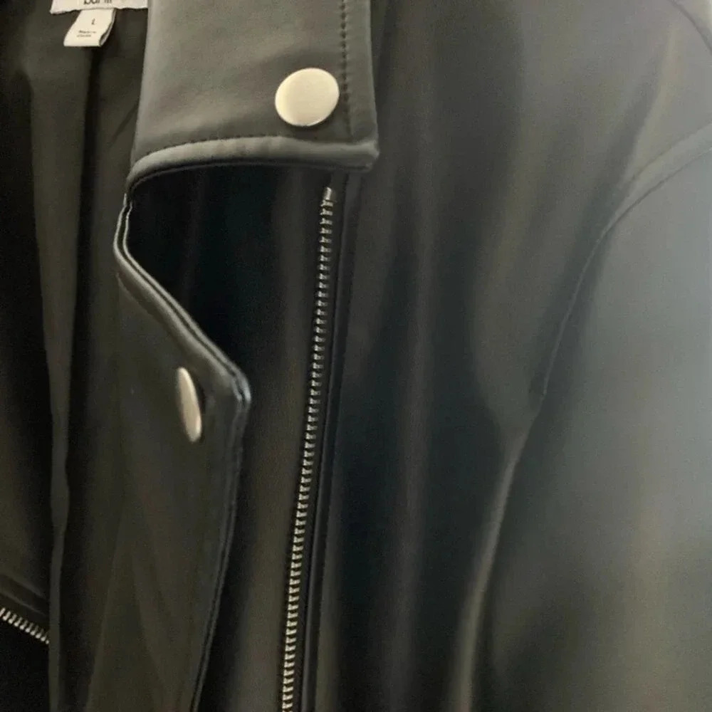 Bar III Faux Leather Buckle Jacket Black - Picture 4 of 8